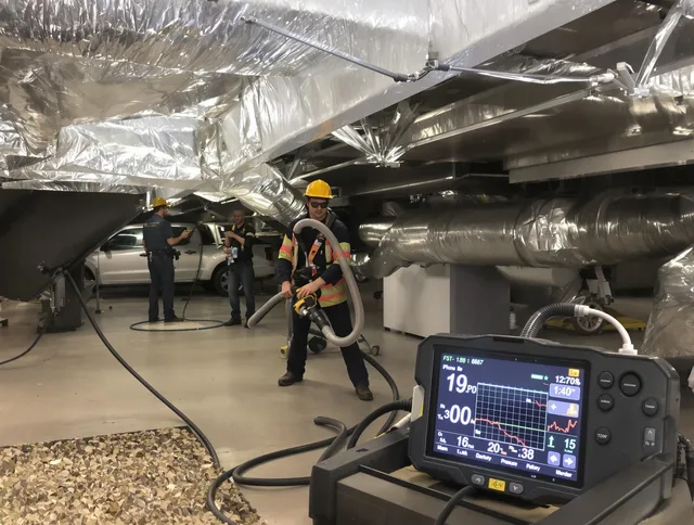 Professional negative pressure duct cleaning by Barrington Air Duct Cleaning in Barrington