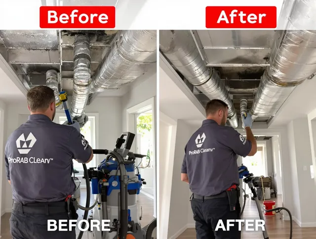 Barrington Air Duct Cleaning expert performing thorough residential duct cleaning in a Barrington home